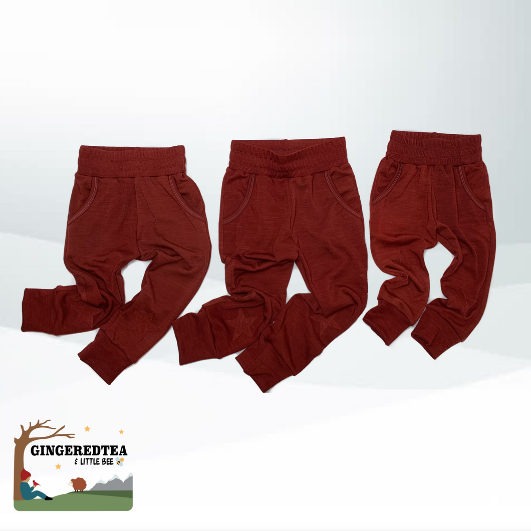 Ruby Red Merino Wool Slim Joggers